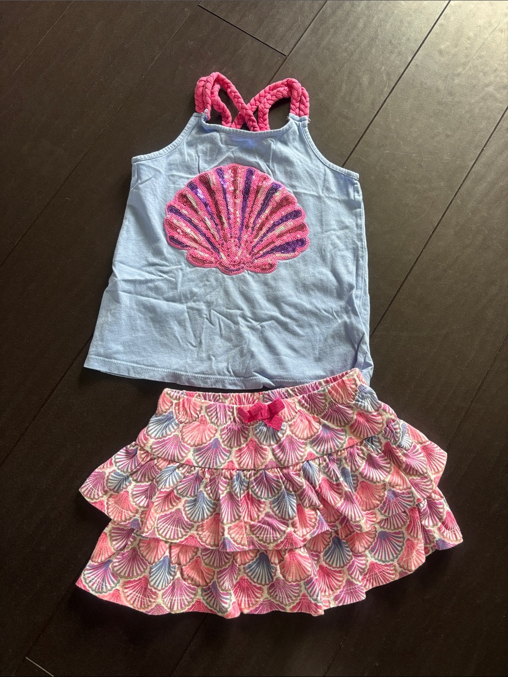 Tommy Bahama Pink & Light Blue Girls Seaside Tank and Skirt Set